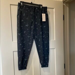 Black Constellation Print Joggers